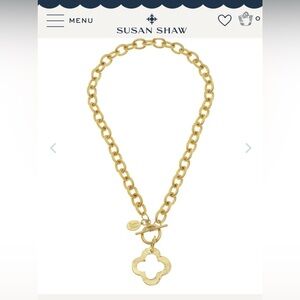 Susan Shaw open clover toggle necklace